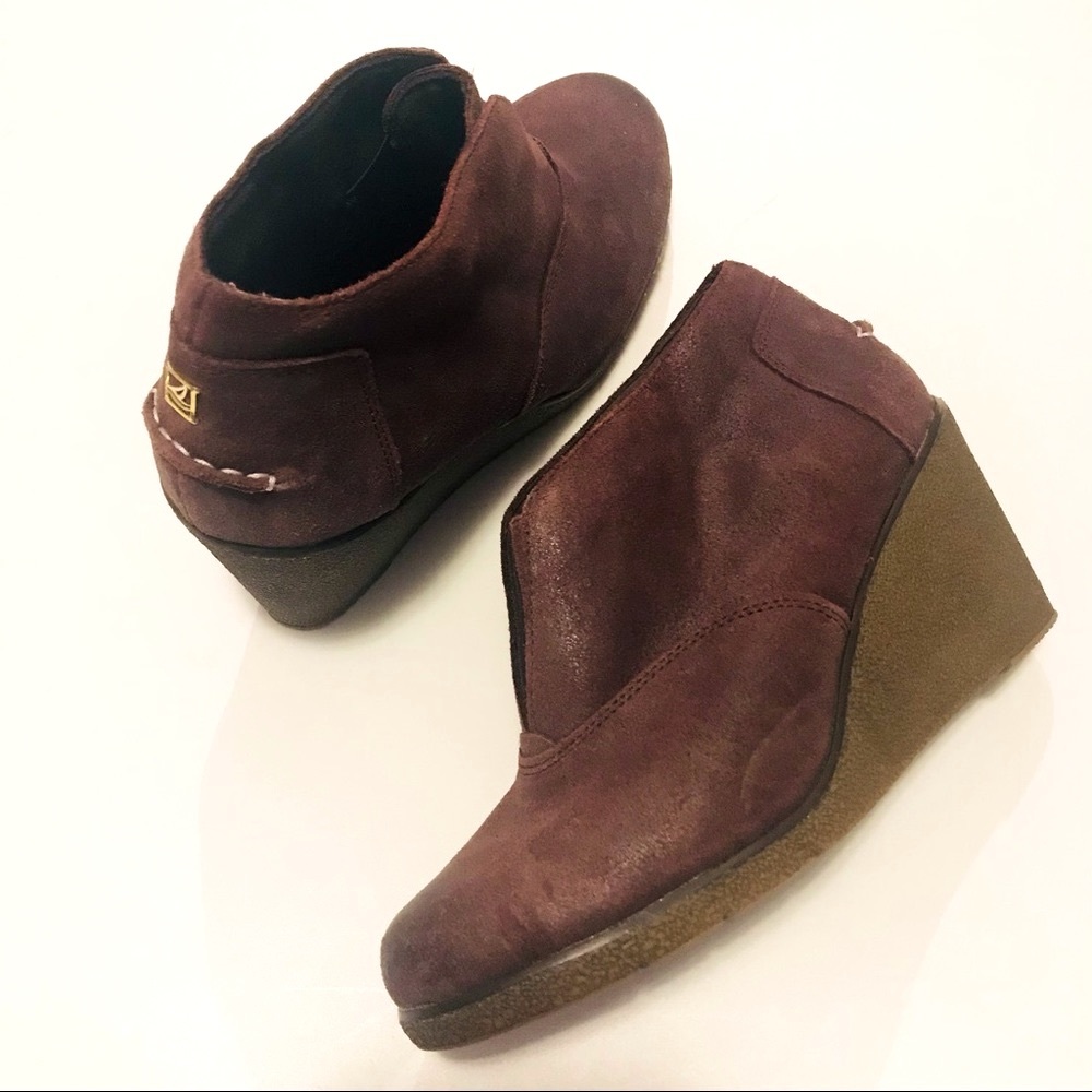 SPERRY | 8.5 | Chocolate Brown | LEATHER wedge